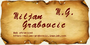Miljan Grabovčić vizit kartica